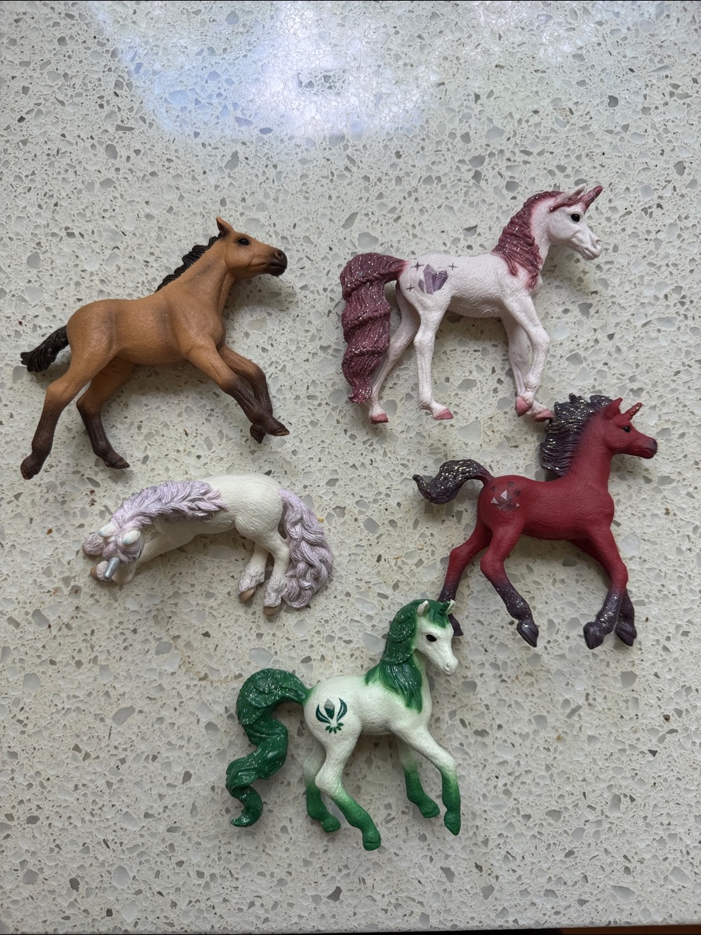 Schleich foals Unicorn Figure Lot 5 Pieces